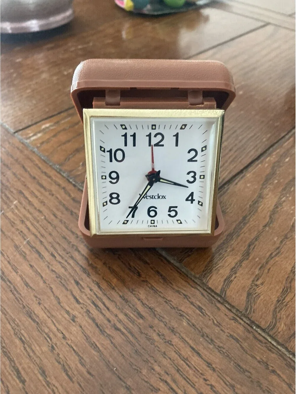Vintage 1960'S Wesclox Travel Alarm Clock Key Wound Compact Plastic Case Works